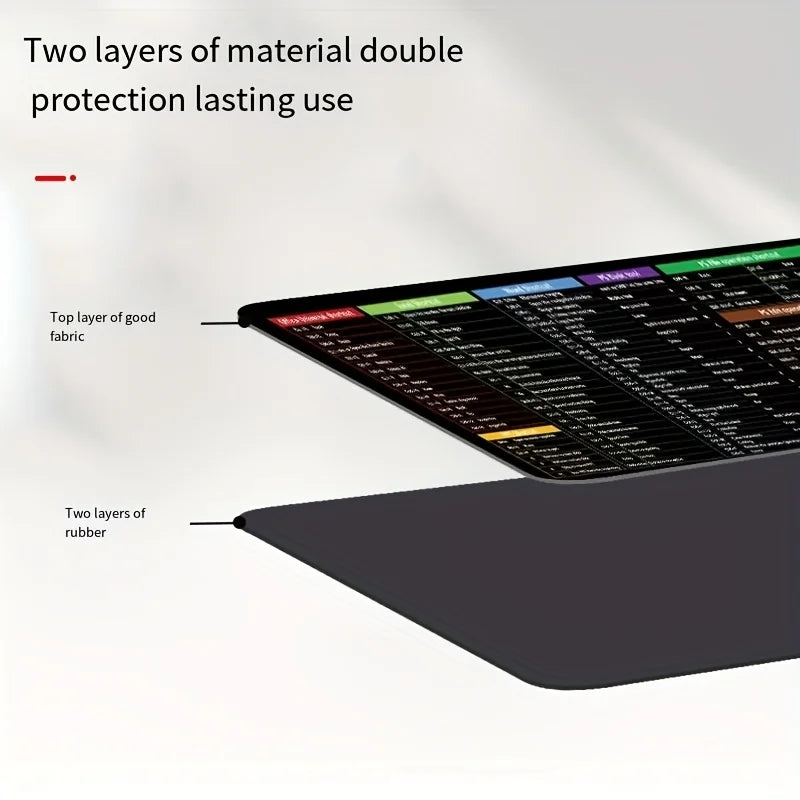 Large Non-Slip PC Function Shortcuts Mouse Pad, Thickened Keyboard Mat (30 x 80 x 2 cm / 11.8 x 31.5 x 0.78 in)