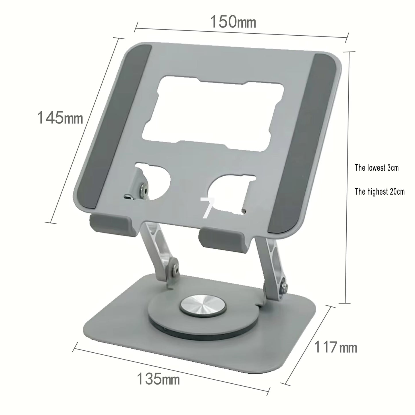 360-Degree Rotating iPad Stand, Adjustable Tablet Holder for Desk, Portable Monitor Stand for Office Use