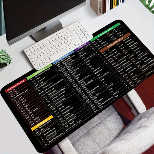 Large Non-Slip PC Function Shortcuts Mouse Pad, Thickened Keyboard Mat (30 x 80 x 2 cm / 11.8 x 31.5 x 0.78 in)